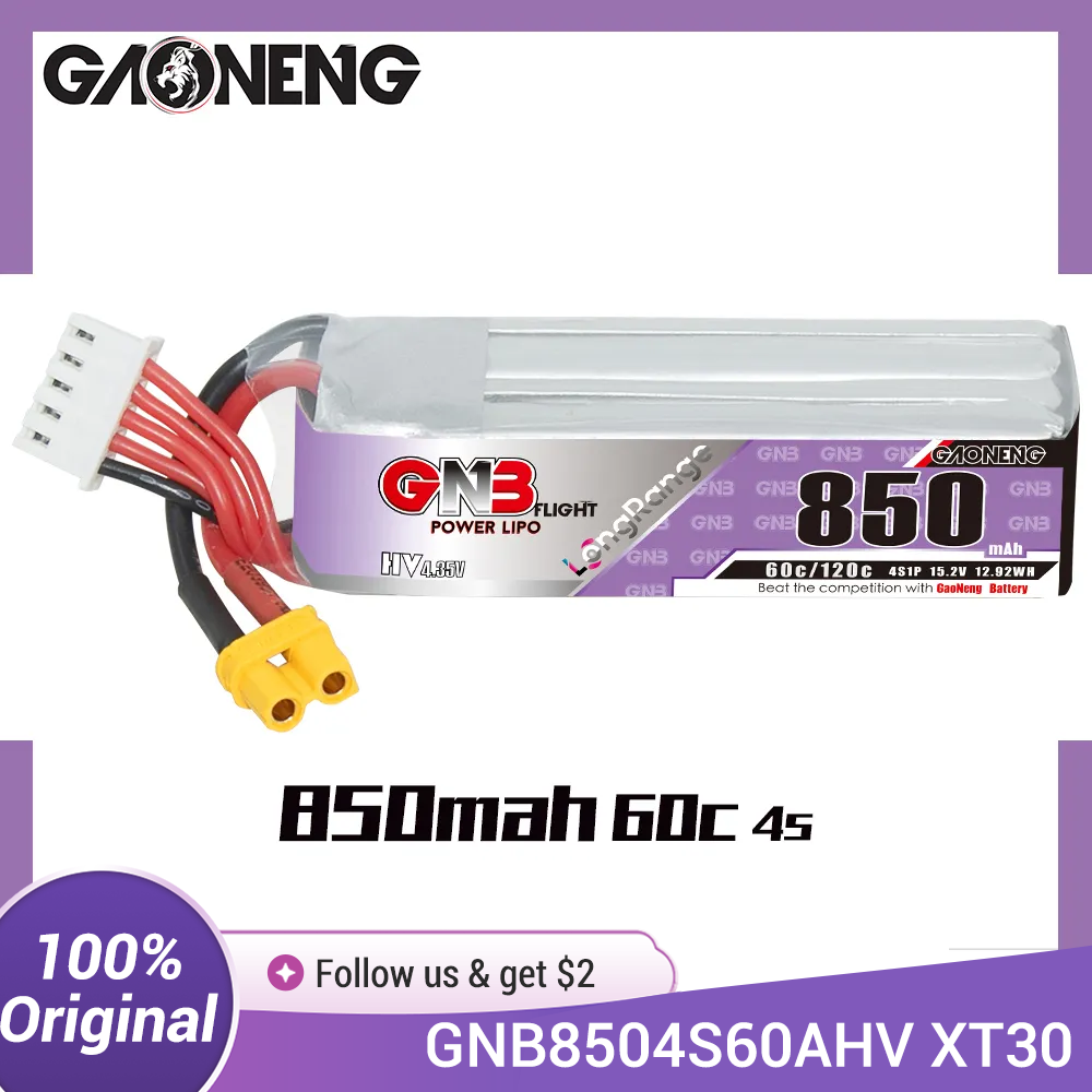 Drone Battery 4S - GAONENG GNB LiPo Batteria 850mAh 4S