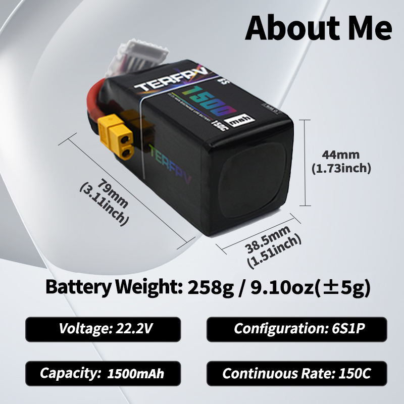 Batteria Lipo TERFPV 6S 22.2V  - Drone Battery Lipo recensione e prezzo